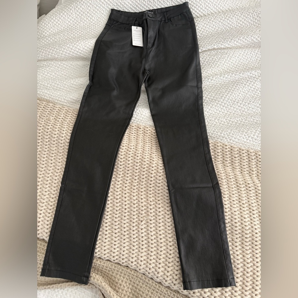 Black Skinny Faux Leather Jeans